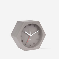 Alarm Clock Hexagon Concrete Dark Grey [Display]